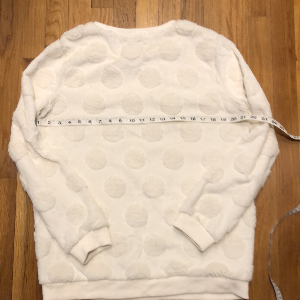 BOGO White Soft Sweatshirt has Fur Like Circle Dots Design